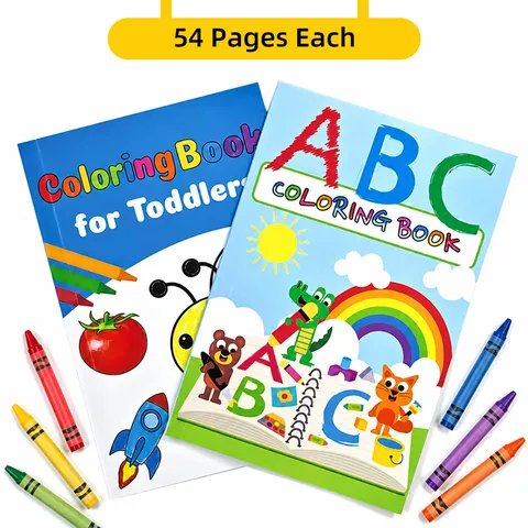 English Alphabet And Word Coloring Book For Kids Toddlers Early Education Drawing Book 54 Pages ABC Learning Color Book Educational Toy