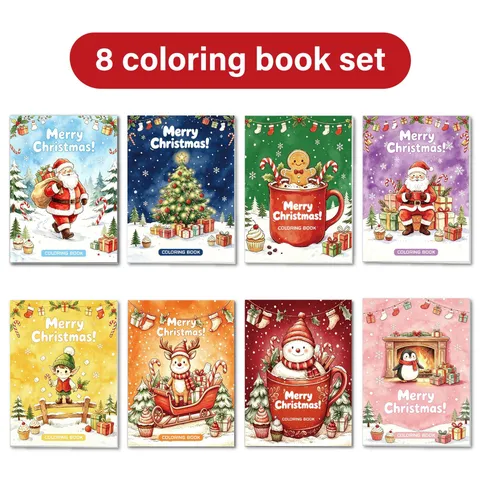 Libri Da Colorare Di Natale Per Bambini Libro Da Disegno Fai-Da-Te Con Motivi Di Babbo Natale Pupazzo Di Neve Per Regali Di Festa