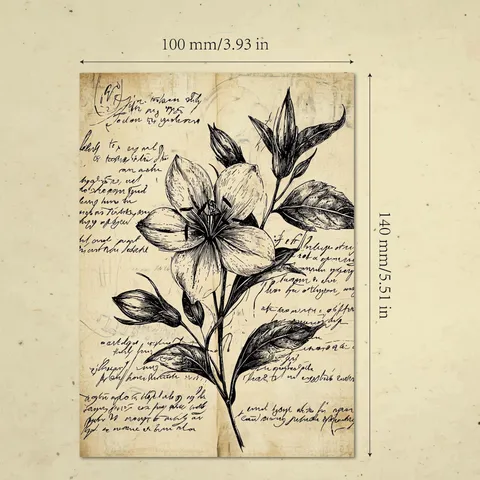 Vintage Scrapbook Material Paper Pack Retro Junk Journal Background Paper Floral Old Letter Ephemera For DIY Journaling Supplies