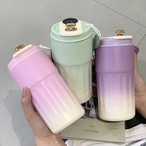 Smart Temperature Display Coffee Mug 316 Stainless Steel Vacuum Flask Gradient Portable Insulated Water Bottle For Office Travel