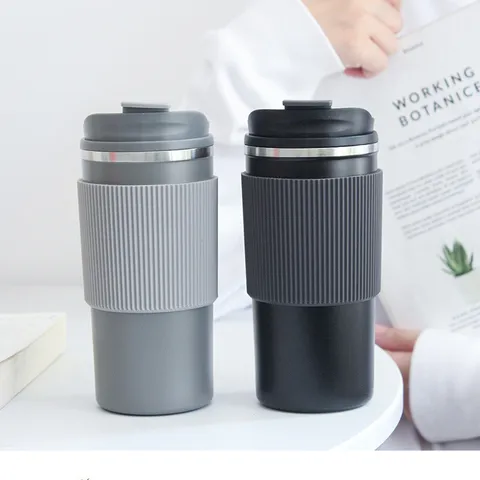 Edelstahl Isolierkaffeebecher Mit Silikonhülle Reisetasse Vakuum Thermosbecher Für Auto Büro Zuhause