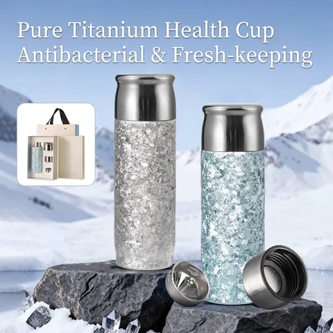 Reines Titan Thermoskanne Mit Magnetdeckel Tee Wasser Trennung Kristallisierte Textur Vakuumisolierung Business Geschenk Isolierbecher