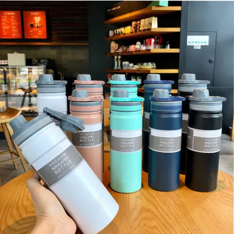 Stainless Steel Vacuum Insulated Bottle Large Capacity Sport Water Flask Portable Outdoor Cup With Handle Lid For Men Women Kids