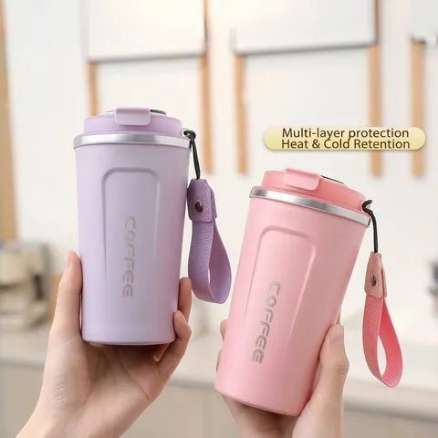 Smart 304 Stainless Steel Coffee Cup Double Wall Vacuum Insulated Travel Mug Portable Thermos With LED Temperature Display Leakproof Office Gift Cup