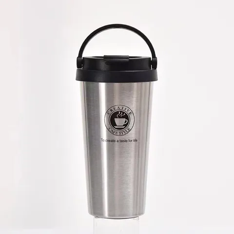 Portable 304 Stainless Steel Vacuum Insulated Coffee Tumbler With Handle Leakproof Travel Mug For Office Car Home