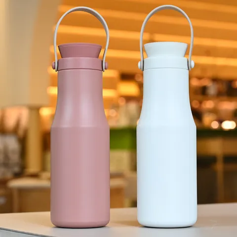 304 Stainless Steel Vacuum Insulated Bottle Portable Bowling Shape Sports Water Flask Leak-proof Matte Finish Thermal Cup For Car Outdoor Office