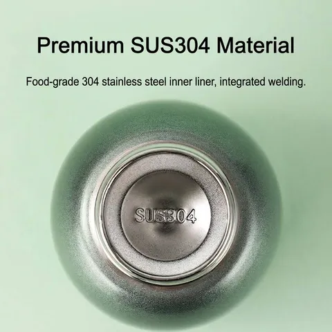 Mini Portable Chubby Vacuum Insulated Bottle 304 Stainless Steel Water Cup With Hand Loop Outdoor Travel Pocket Flask