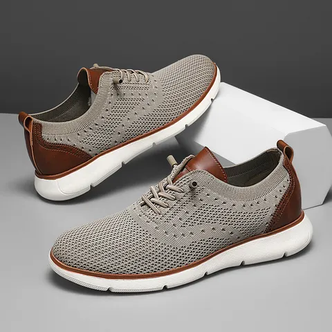 Men Breathable Mesh Casual Sneakers Lightweight Plus Size Walking Shoes Sporty Fashion Footwear With Rubber Sole For Daily Wear