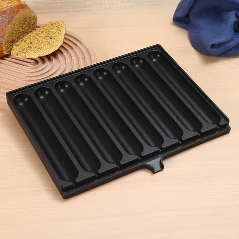 Poêle à Griller les Saucisses en Aluminium Antiadhésif Commerciale 8 Fentes pour Étals de Marché Nocturne Plateau Portable