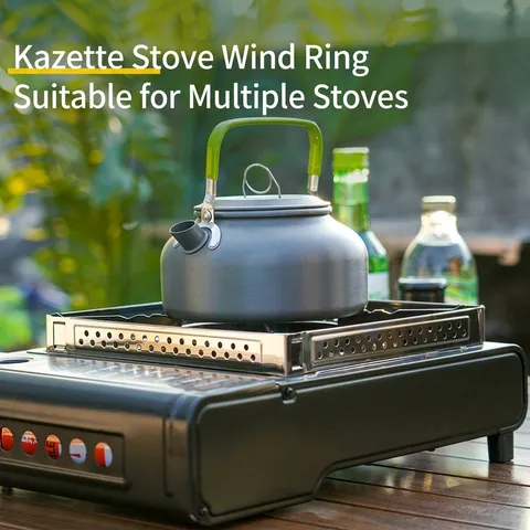 Portable Outdoor Gas Stove Windshield Stainless Steel Foldable Detachable Wind Ring For Camping Picnic Stove Accessory