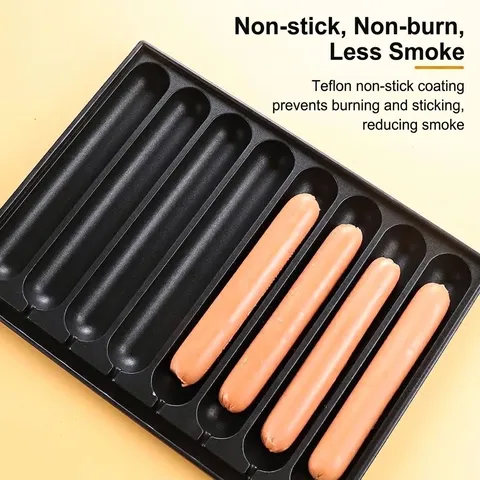 Portable Non-Stick Alloy Sausage Griddle Plate Outdoor BBQ Cassette Stove Pan For Household Street Stall Cooking Accessories