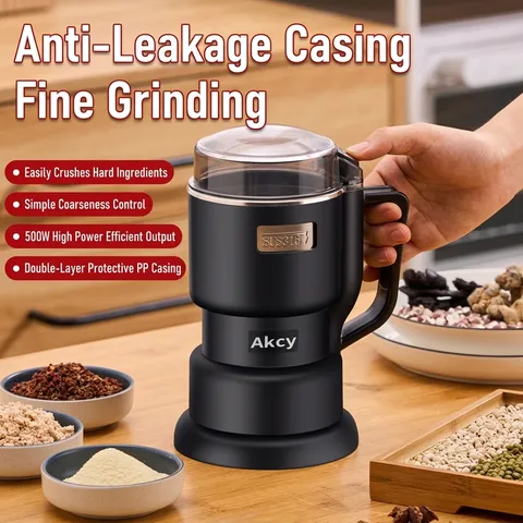 Electric Food Grinder Stainless Steel Grain Mill Household Grinding Machine For Herbs Spices Nuts Coffee Beans Multi Function Crushing Tool For Kitchen