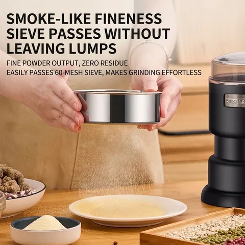 Electric Food Grinder Stainless Steel Grain Mill Household Grinding Machine For Herbs Spices Nuts Coffee Beans Multi Function Crushing Tool For Kitchen
