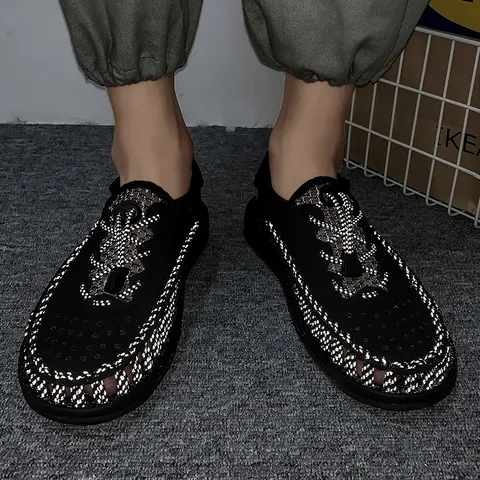 Sandali Casual da Uomo all'Aperto Estate Traspiranti Intrecciati Scarpe Sportive Antiscivolo Spiaggia Camminata