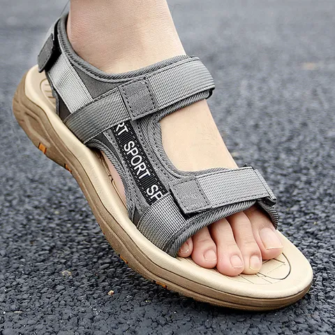 Sandali Casual da Esterno per Uomo Vera Pelle Rete Traspirante Atletico Escursionismo Scarpe da Spiaggia Estate Leggere Antiscivolo