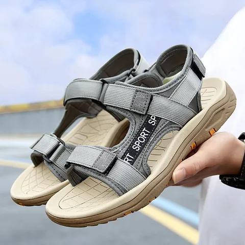 Sandali Casual da Esterno per Uomo Vera Pelle Rete Traspirante Atletico Escursionismo Scarpe da Spiaggia Estate Leggere Antiscivolo