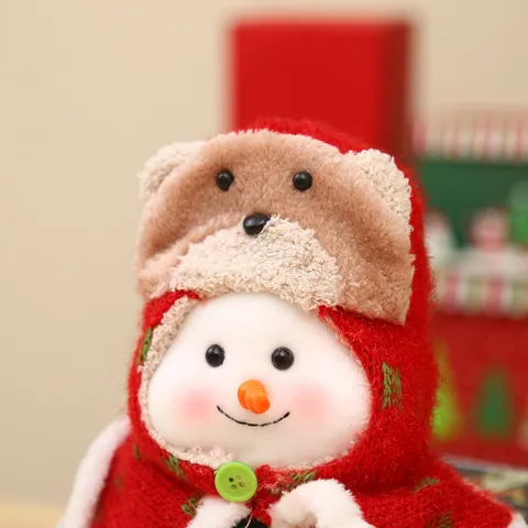 Christmas Knitted Sitting Doll Desktop Ornament Santa Claus Snowman Reindeer Plush Toy For Xmas Home Table Decoration