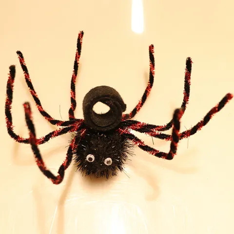Halloween Plush Spider Decoration Costume Prop Slap Bracelet Headband Or Brooch For Party Haunted House Bar Festive Decor