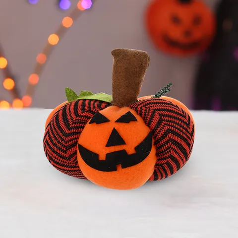Halloween Kürbiskopf Tischdeko Vliesstoff Jack-O-Lantern Puppe Gestreifte Handwerk Desktop Dekor Für Party Requisiten Geschenk