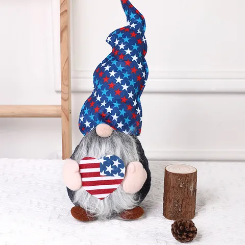 Patriotic Independence Day Faceless Gnome Plush Doll Stars Stripes Patriotic Theme Large Ornament Home Table Holiday Party Decoration Custom Toy