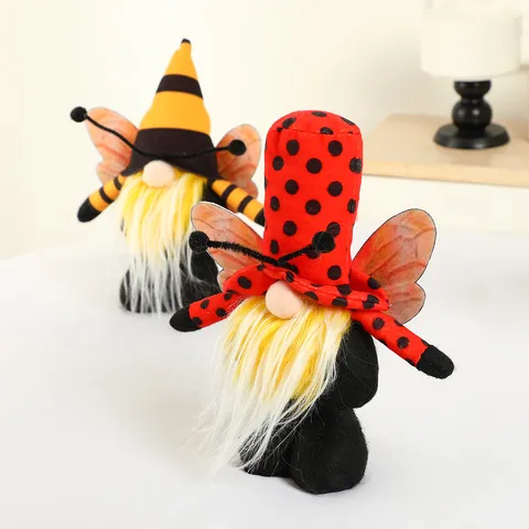 Bee Festival Faceless Gnome Knitted Doll Ladybug Rudolph Ornament Spring Harvest Home Table Decor Festive Party Gift