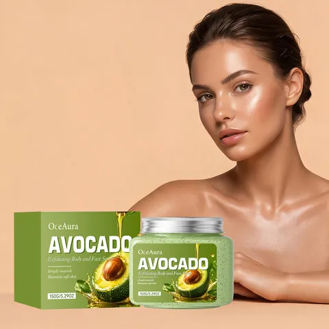 Απολεπιστικό Scrub Sώματος και Sώματος Aβοκάντο OCEAURA Βαθιά Ενυδατική Κρέma για Φροντίδα Δέρματος