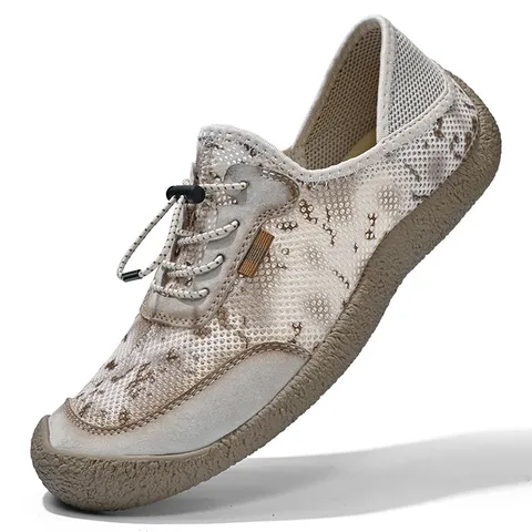 Heren Casual Mesh Schoenen Ademend Lichtgewicht Wandelsneakers Zomer Outdoor Rijschoeisel Plat Lage Schoenen