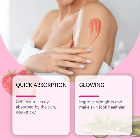 EELHOE Gel Corporal de Fresa Hidratante Nutritivo Refrescante Gelatina Corporal de Aloe Vera Cuidado de la Piel