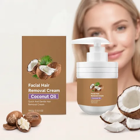 Gentle Facial Hair Removal Cream With Coconut Oil Nourishing And Moisturizing Smooth Skin For Face Lip And Chin