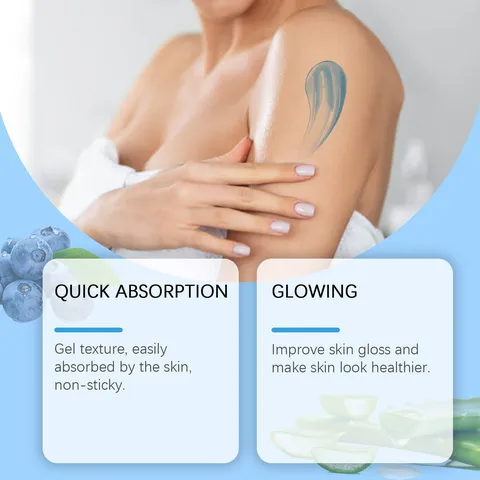 Gelatina Corporal de Arándanos y Aloe Vera Hidratante Refrescante Reafirmante Gel de Cuidado de la Piel