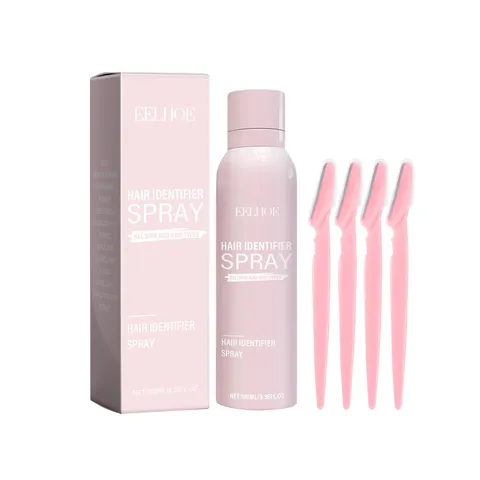 EELHOE Facial Hair Identifier Spray Gentle Cleansing Hydrating Face Skincare Spray With Eyebrow Razors Set