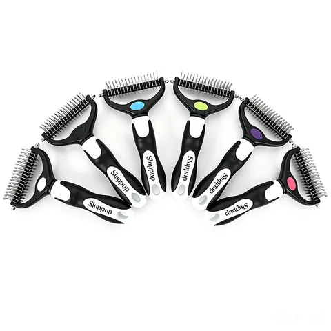 Pet Dematting Comb Double Sided Undercoat Rake For Cats And Dogs Hair Removal Tool Pet Grooming Supply