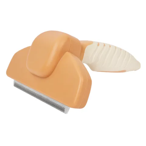 Pet Grooming Comb For Dogs And Cats Self Cleaning Slicker Brush Deshedding Tool With Stainless Steel Teeth Ergonomic Handle
