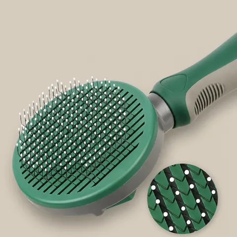 Pet Slicker Brush For Cats And Dogs Self Cleaning Grooming Brush With Button Deshedding Tool For Loose Hair