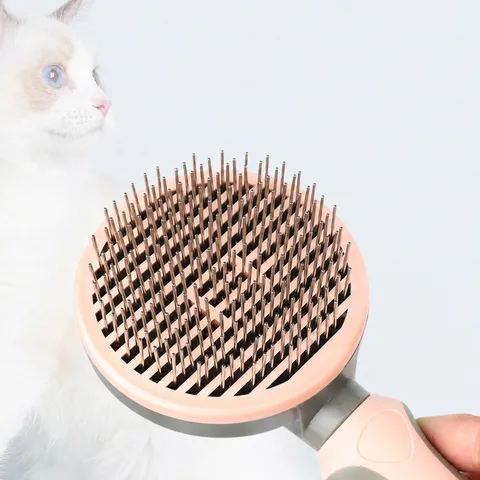 Pet Slicker Brush For Cats And Dogs Self Cleaning Grooming Brush With Button Deshedding Tool For Loose Hair