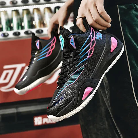 Unisex High-Top Basketball Shoes Breathable Mesh Wear-Resistant Athletic Sneakers For Men Women Outdoor Sports Training