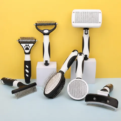 Pet Grooming Brush Cat Dog Deshedding Comb Self Cleaning Slicker Brush Pet Hair Remover Pet Care Tool