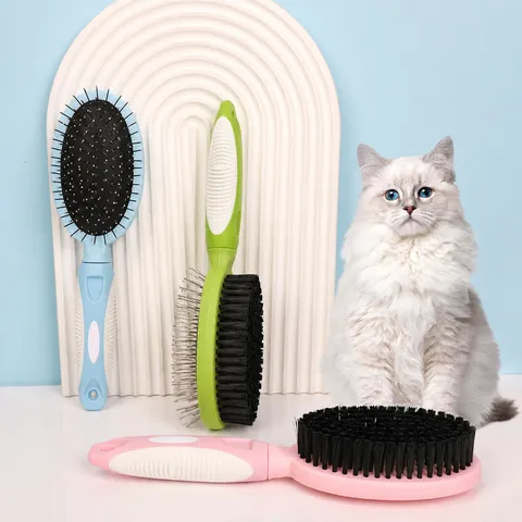 Pet Grooming Comb For Dogs And Cats Double Sided Pin And Bristle Brush Pet Hair Removal Tool Pet Care Supplies