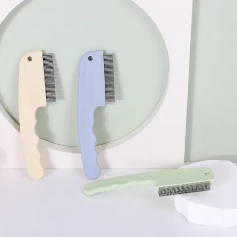 Pet Comb Triple Row Dense Teeth Dog Cat Flea Comb Stainless Steel Plastic Pet Grooming Tool Cleaning Brush