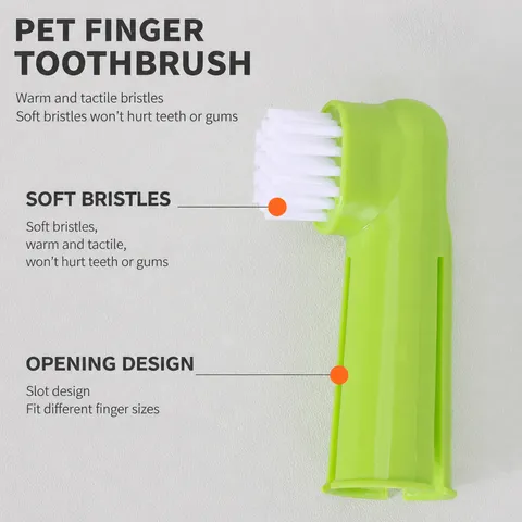 Pet Finger Toothbrush Soft Silicone Dog Cat Toothbrush Pet Oral Cleaning Dental Care Finger Cots Pet Grooming Supplies