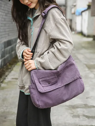 Vintage Gewaschene Leinwand Umhängetasche Große Kapazität Schultertasche Für Damen Herren Casual Pendeln Retro Kuriertasche