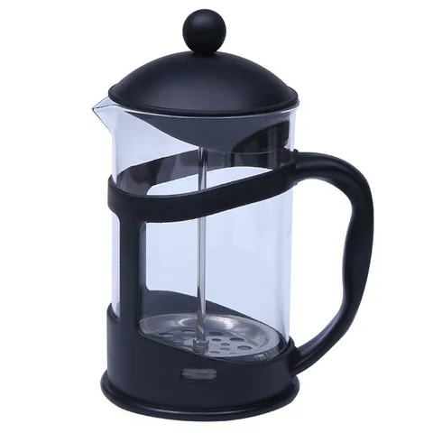 French Press Koffiezetapparaat Hittebestendig Borosilicaatglas Koffie en Theemaker met Roestvrijstalen Filter en Kunststof Frame