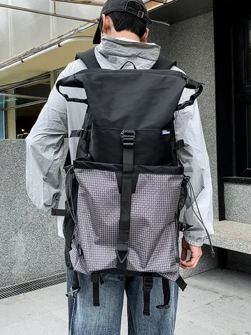 Unisex Groß Kapazität Karomuster Rucksack Outdoor Sport Bergsteigen Radfahren Reisetasche Nylon Wasserdicht Ranzen