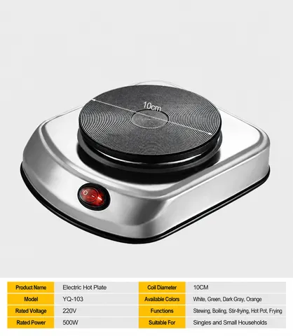 Multifunctional Mini Electric Hot Plate Portable Stainless Steel Cooker For Tea Coffee Heating Home Kitchen Appliance