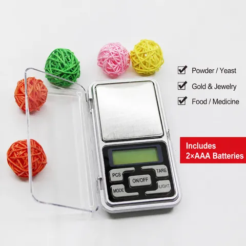 Mini Digital Pocket Scale Precision Jewelry Kitchen Food Weight Scale Stainless Steel Portable Electronic Scale