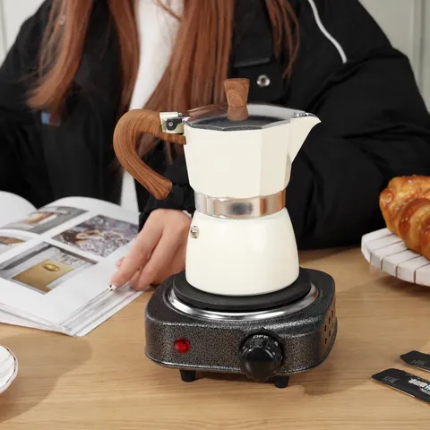 Poêle Électrique Multidirectionnel Plaque Chauffante en Fonte Portable Mini Brûleur Électrique pour Cuisine Thé Café Chauffage