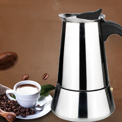 Καφετιέρα Moka Μεγάλης Χωρητικότητας Ανοξείδωτος Χάλυβας Ιταλική Καφετιέρα Εσπρέσο Παχιά Καφετιέρα