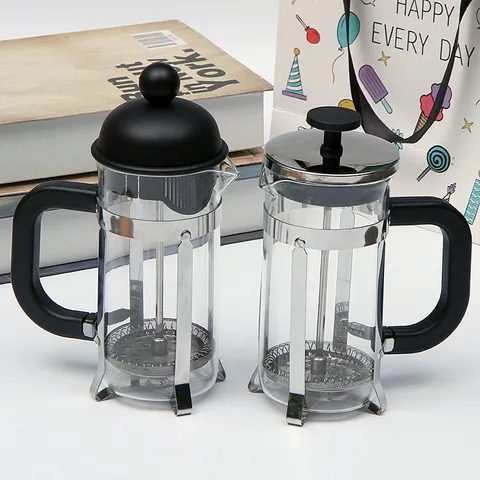 Glas Cafetière Koffiezetapparaat Met Roestvrij Stalen Filter En C-Handvat Hittebestendige Koffiepot Voor Keuken