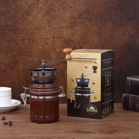 Portable Manual Coffee Grinder Hand Crank Coffee Bean Grinder Stainless Steel Ceramic Retro Coffee Mill For Home