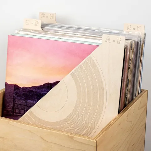 Wooden Vinyl Record Divider 26 Letters Index Tabs Laser Engraved Alphabet Bookmarks For Album Storage Organization